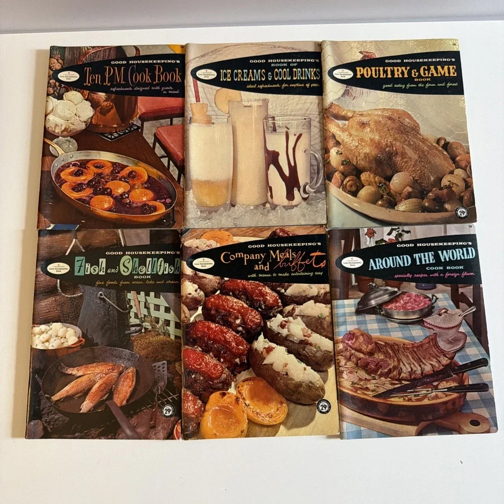 Vintage Good Housekeeping Cookbook Booklet Lot Retro Midcentury Kitchen Decor TV